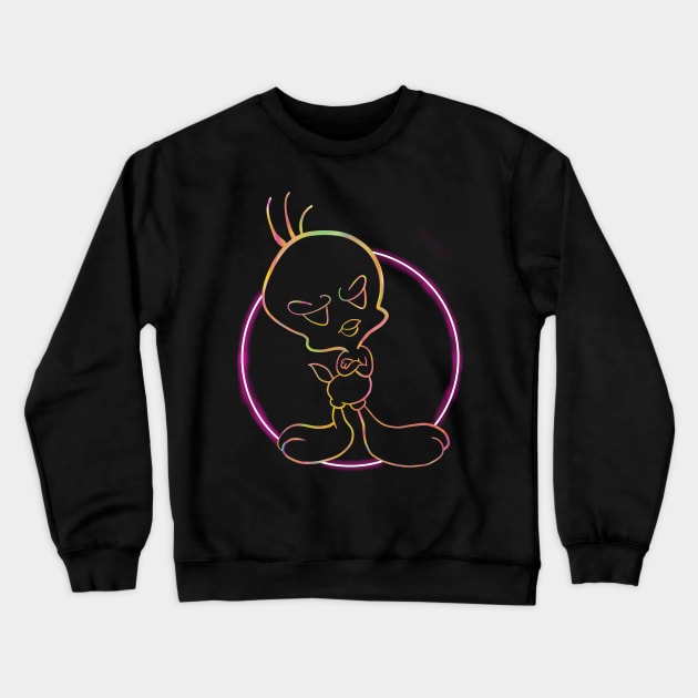 Trippy neon Light bird Crewneck Sweatshirt by Kakescribble